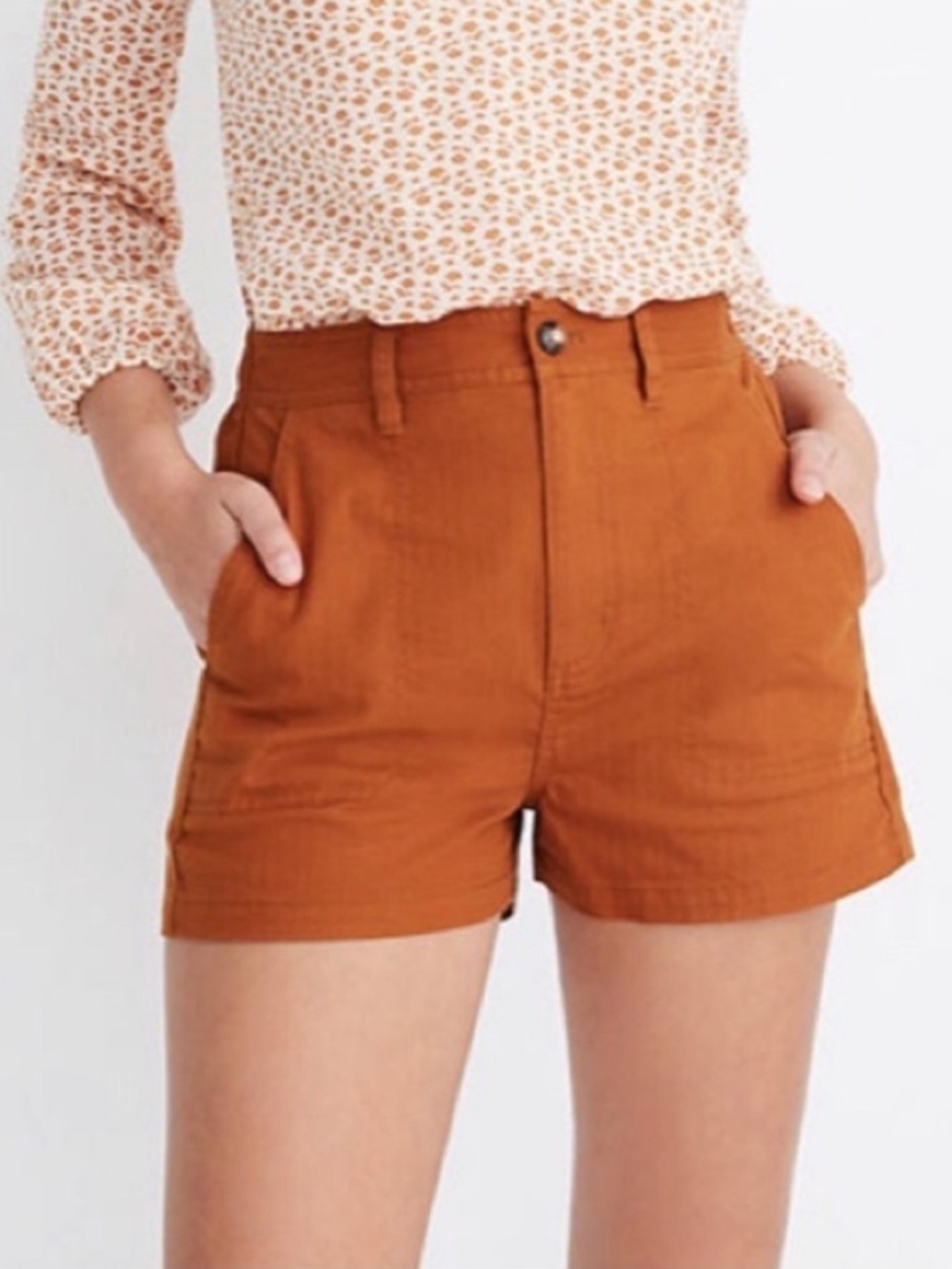 ❤️… Madewell High Waist Shorts — Rust Orange